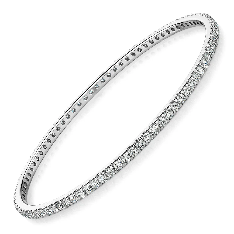 Premium Lab-Grown Diamond, 4 carat TW round brilliant bangle in 10 carat white gold