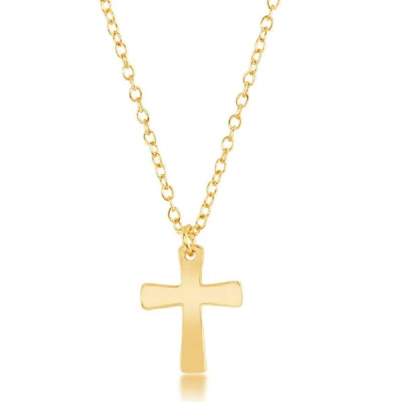 Sterling Silver Gold Plated Cross Design Necklace