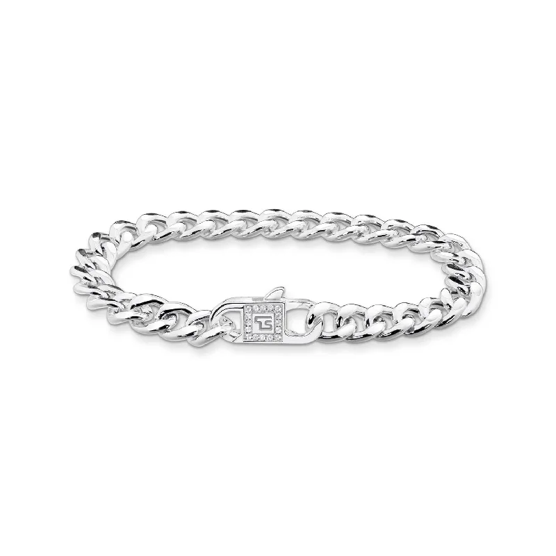 Thomas Sabo Heritage Sterling Silver CZ Curb 18cm Bracelet