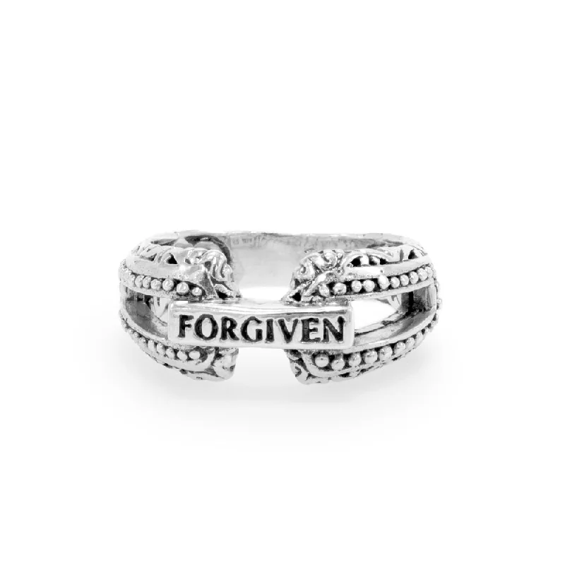 Sterling Silver Watermark "Forgiven" Ring Small