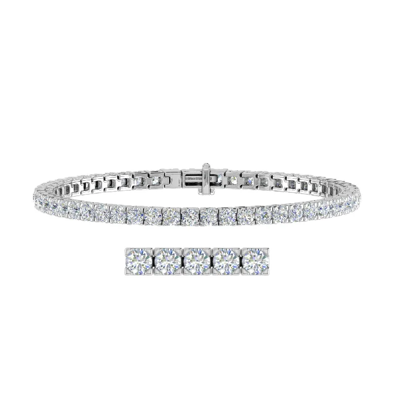 5 Carat Diamond Tennis Bracelet in 14K Gold (7 Inch) - IGI Certified (SI1-SI2 Clarity)