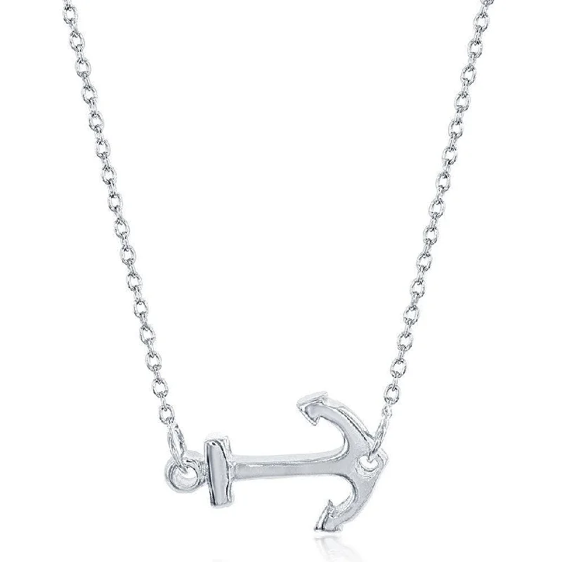 Sterling Silver Small Anchor Design Necklace