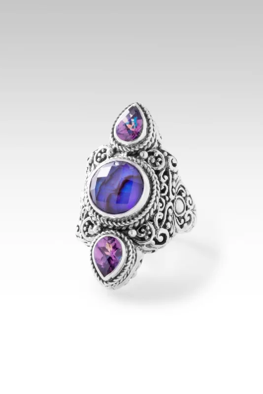 Regal Devotion Ring II™ in Royal Purple Abalone Quartz Triplet