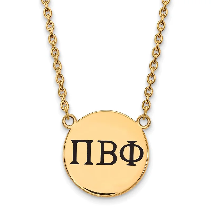 14K Plated Silver Pi Beta Phi Large Enamel Greek Letters Necklace