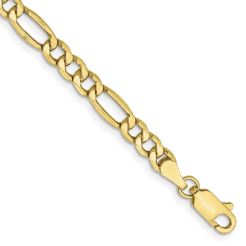 10k 4.2mm Semi-Solid Figaro Chain 7"