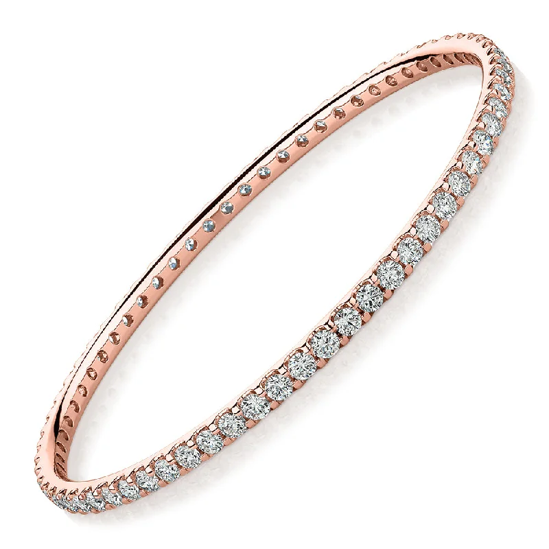 Premium Lab-Grown Diamond, 6 carat TW round brilliant bangle in 10 carat rose gold