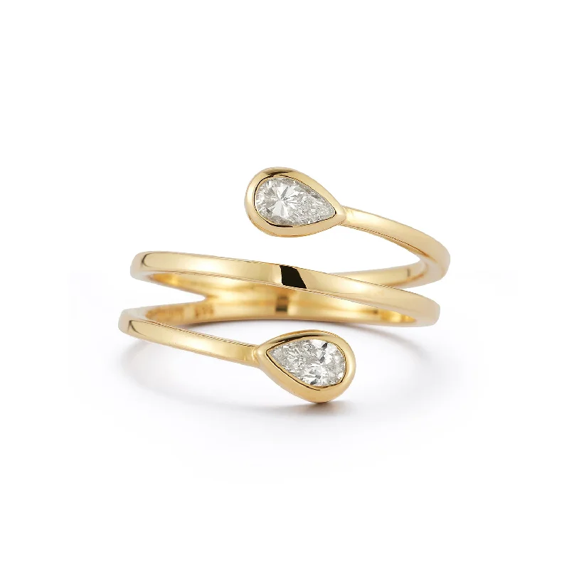 14kt Gold Pear Diamond Wrap Ring