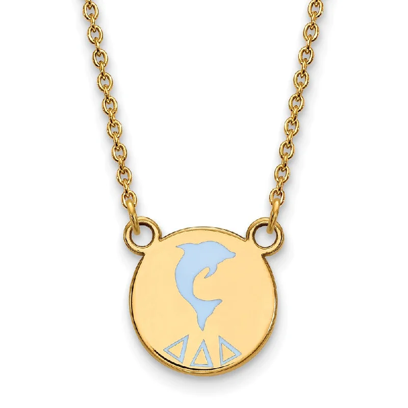 14K Plated Silver Delta Delta Delta Small Enamel Necklace