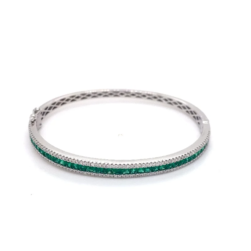 Emerald and Diamond Bangle Bracelet