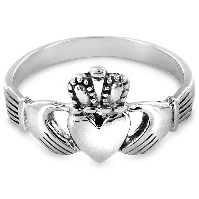 Women's Irish Claddagh Stainless Steel Ring