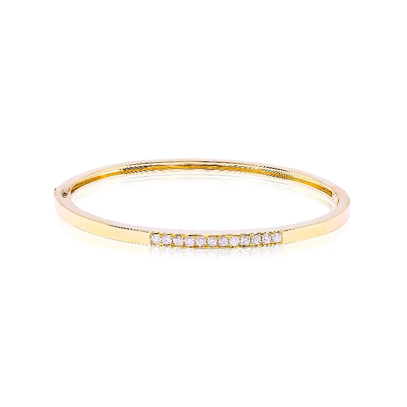 18K YELLOW GOLD DIAMOND BANGLE BRACELET 0.43CTW