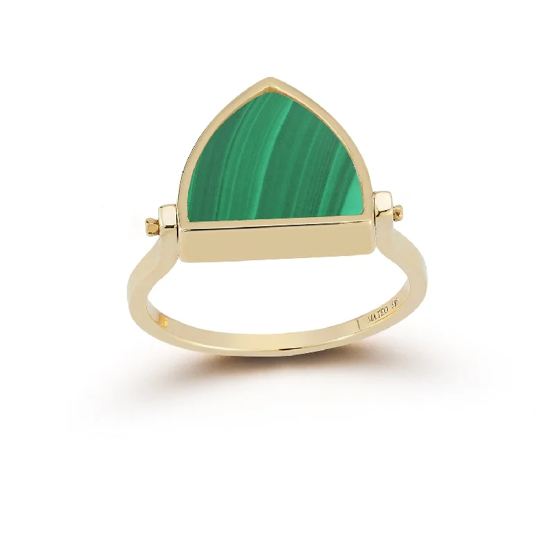 14kt Malachite Flip Ring