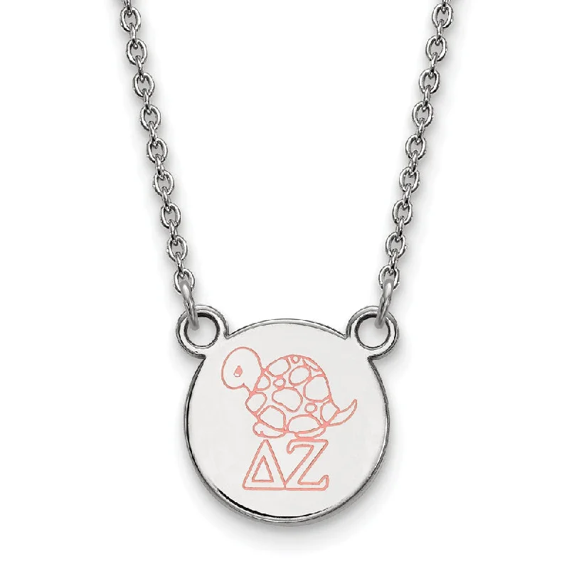 Sterling Silver Delta Zeta Small Enamel Necklace