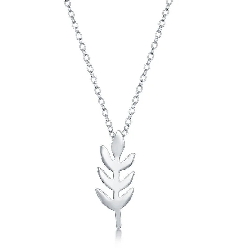 Sterling Silver Leaf Design Necklace