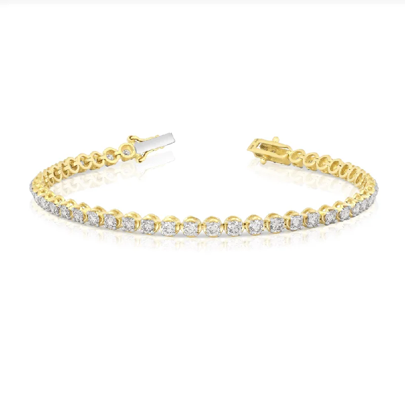 8.00 Ctw Diamond Bracelet in 14 Karat Yellow Gold