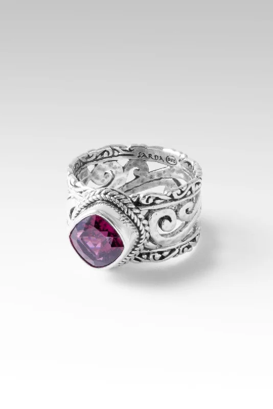 Keep the Faith Ring™ in Malawi Pink Color Change Garnet