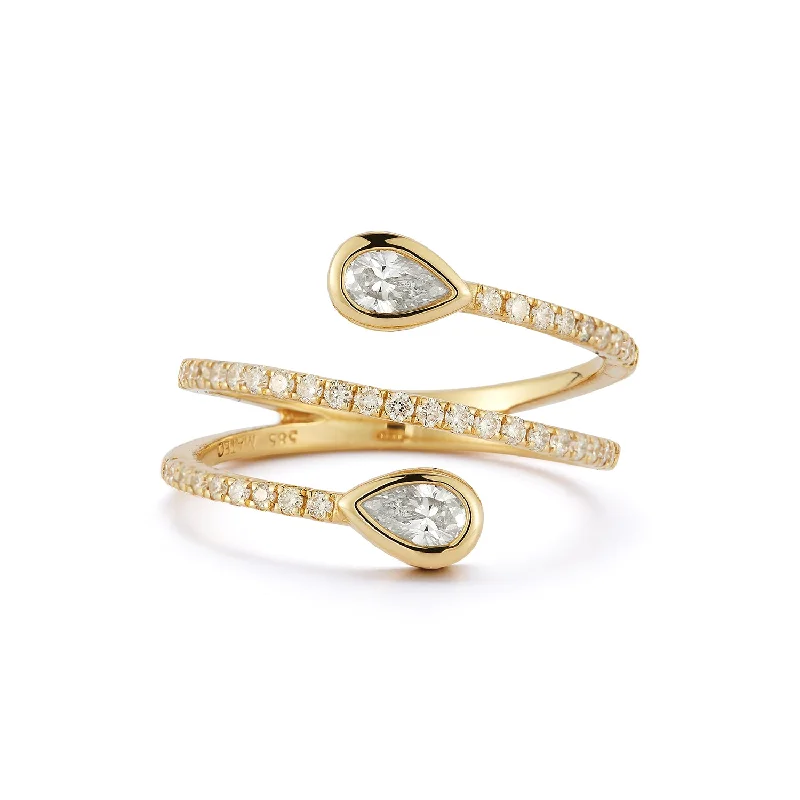 14kt Pear Diamond Wrap Ring