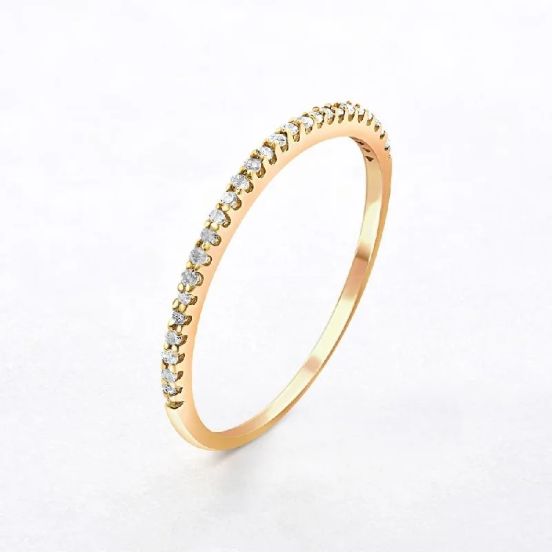 Diamond Wedding Ring Yellow Gold Stackable Anniversary Band