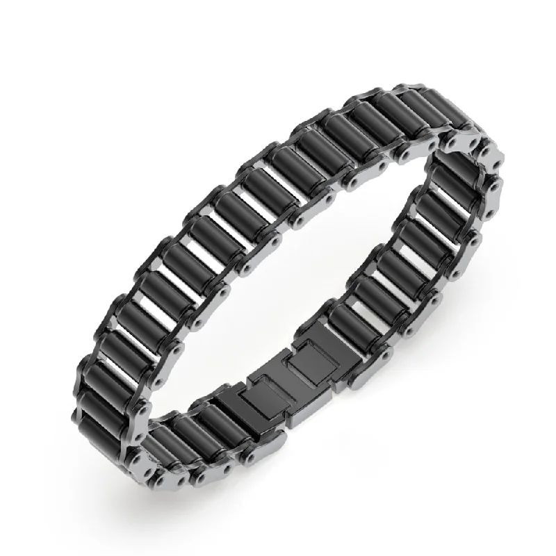 Guess Men's Jewellery Stainless Steel Gunmetal Colour 13mm Bicycle Chain Maxi Bracelet