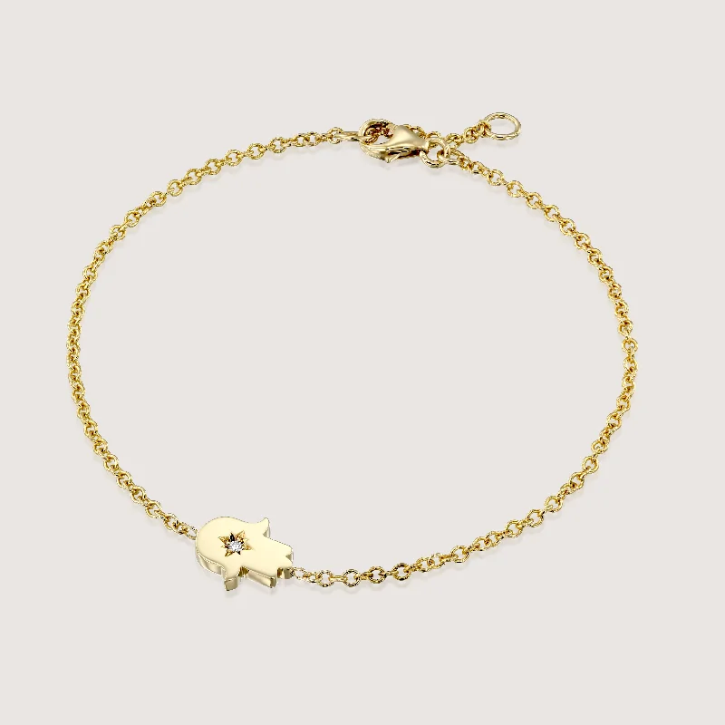 Hamsa Bracelet White Diamond