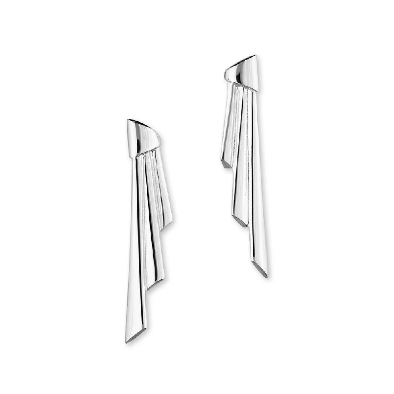 Simply Stylish Silver Long Stud Earrings, E276