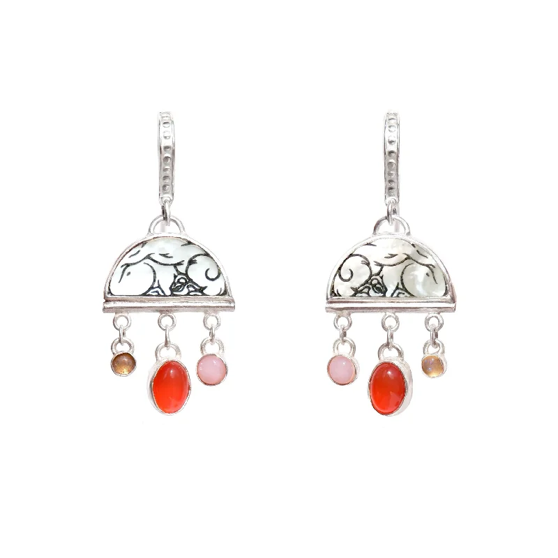 BOMBELLI . Half Moon Jewel Drop Earrings