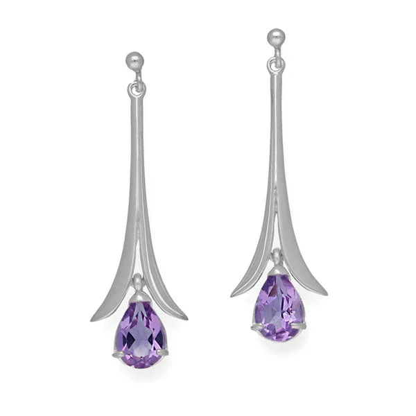 Simply Stylish Silver Earrings CE10 Amethyst