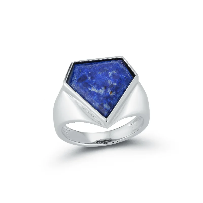 Lapis Pentagon Ring