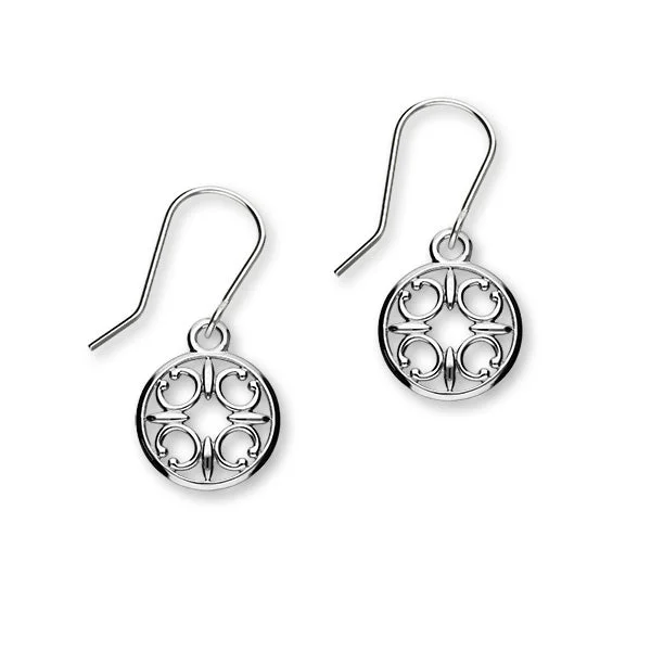 St Magnus Sterling Silver Cut-Out C Drop Earrings, E1911