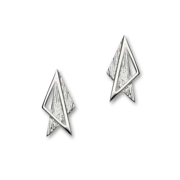 Simply Stylish Sterling Silver Triangle Stud Earrings, E1560