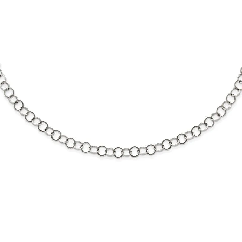 Stainless Steel Polished 6MM Circle Link Necklace