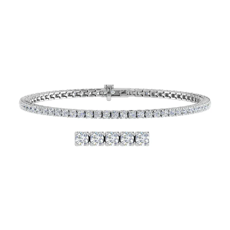 3 Carat Diamond Tennis Bracelet in 14K Gold (7 Inch) - IGI Certified (SI1-SI2 Clarity)