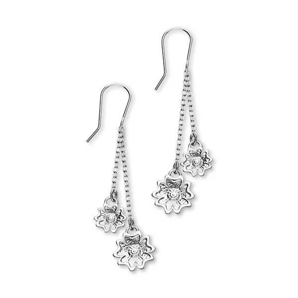 Scottish Primrose Sterling Silver 2 Drop Earrings, E1946