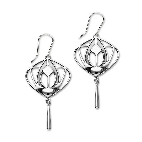 Pat Cheney Sterling Silver Long Two-Drop Earrings, E1872