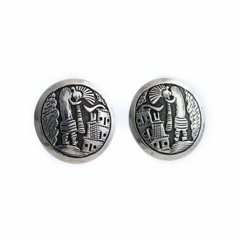 Vintage Hopi Disc Earrings