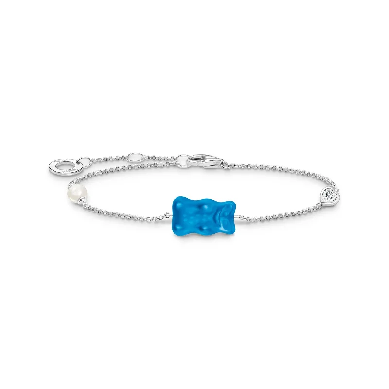 Thomas Sabo Sterling Silver Haribo Blueberry Blue Bear 16-19cm Bracelet