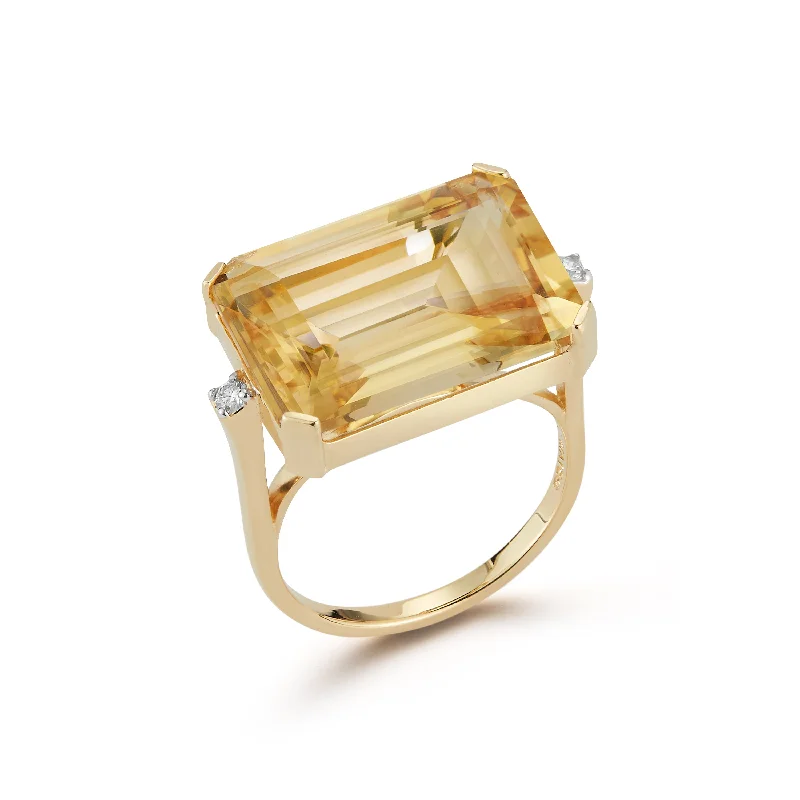 East West Citrine Ring