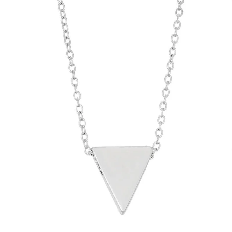 Sterling Silver Small Shiny Triangle Necklace