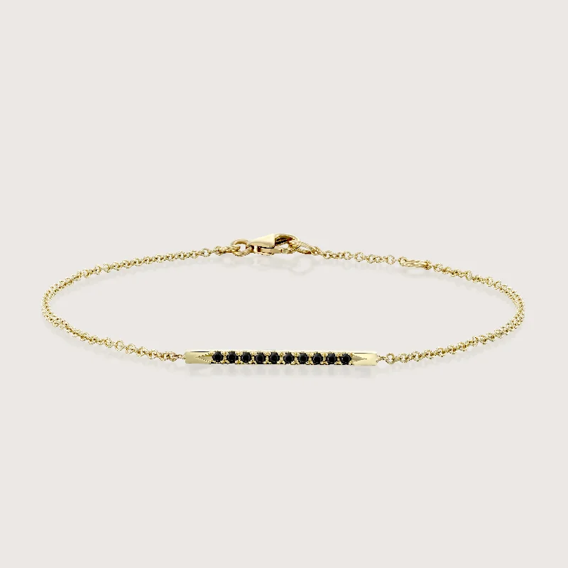 Andrea Gold Bracelet Set With Black Diamonds