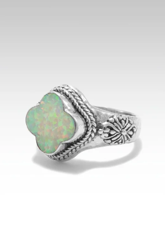 Wondrous Grace Ring™ in Peaches & Cream Simulated Opal