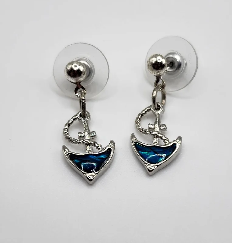 Paua Shell Anchor Earrings