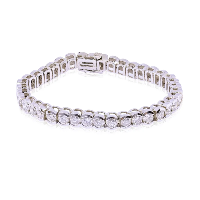 ESTATE 14K WHITE GOLD DIAMOND TENNIS BRACELET - 10.00CTW