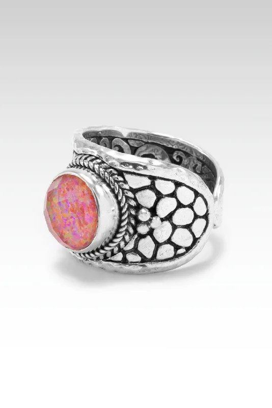 Create Change Ring™ in Alizarin Crimson Simulated Opal Quartz Doublet