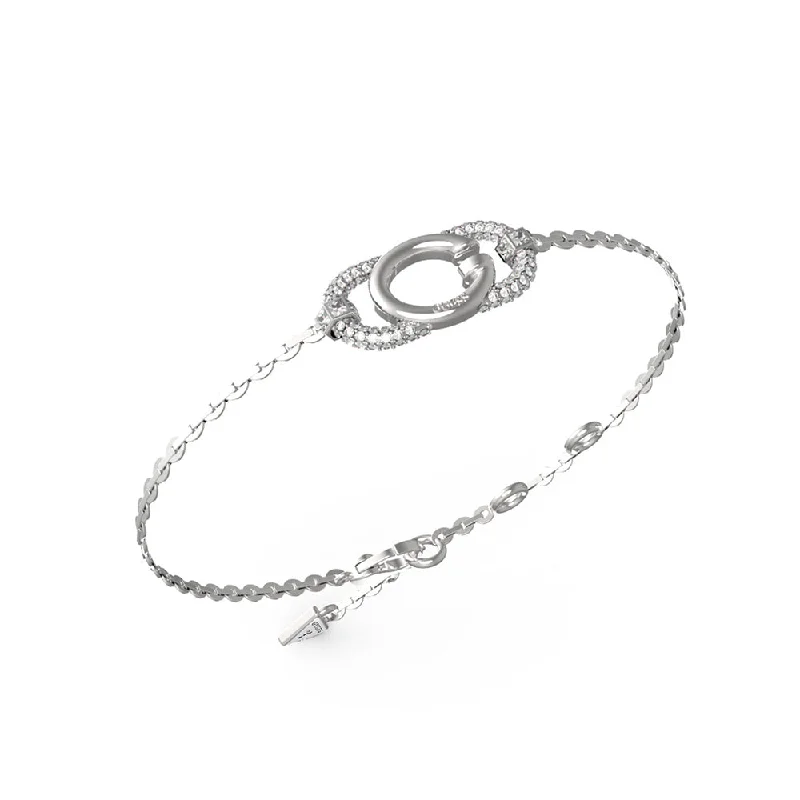 Guess Stainless Steel G Logo And Crystals Bracelet