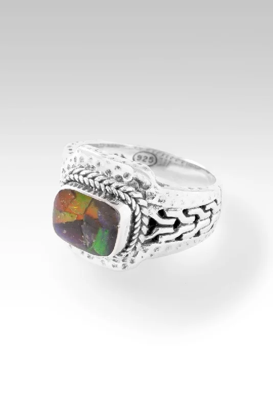 Fear Not Ring™ in Ammolite Triplet