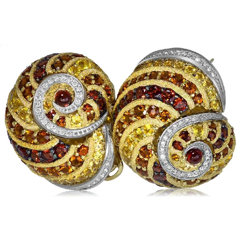 Gold & Platinum Sunny The Snail Earrings