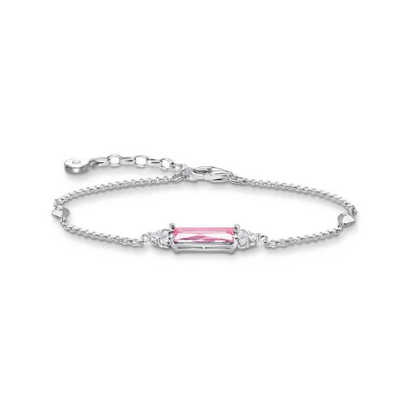 Thomas Sabo Sterling Silver Heritage Pink CZ 16-19cm Bracelet