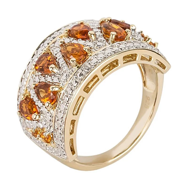 925 Sterling Silver Madeira Citrine Ring