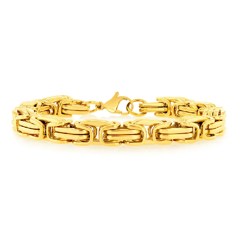 Stainless-Steel Gold-Plated Fancy Links 20.3cm Bracelet