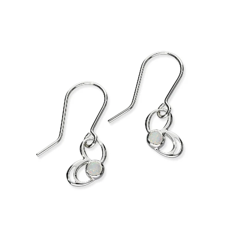 Harlequin Silver Earrings SE411 White Opal